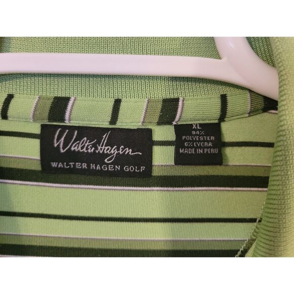 Walter Hagen Mens Green Striped Golf Polo Shirt Size XL - Picture 5 of 6